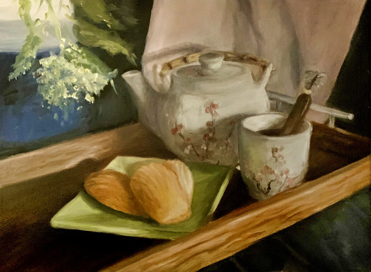 "Hojicha and Madeleines"